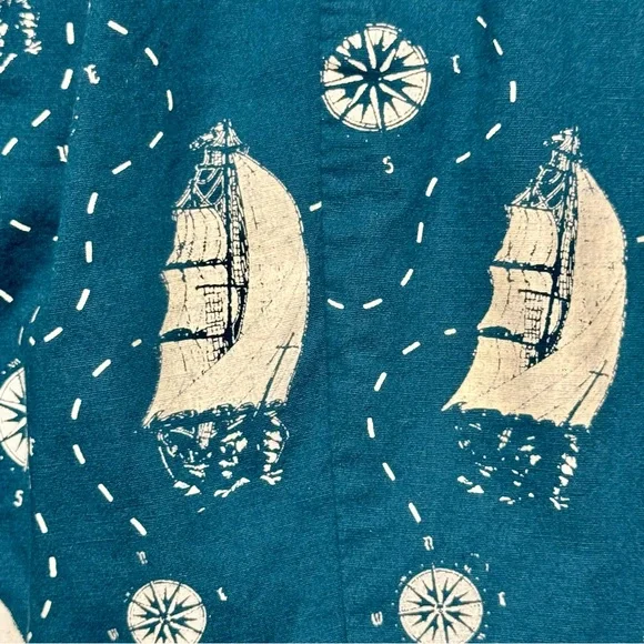 Sourpuss Retro Sailboat Nautical Rockabilly Pinup Sweetheart Neckline Dress XL - Picture 5 of 10